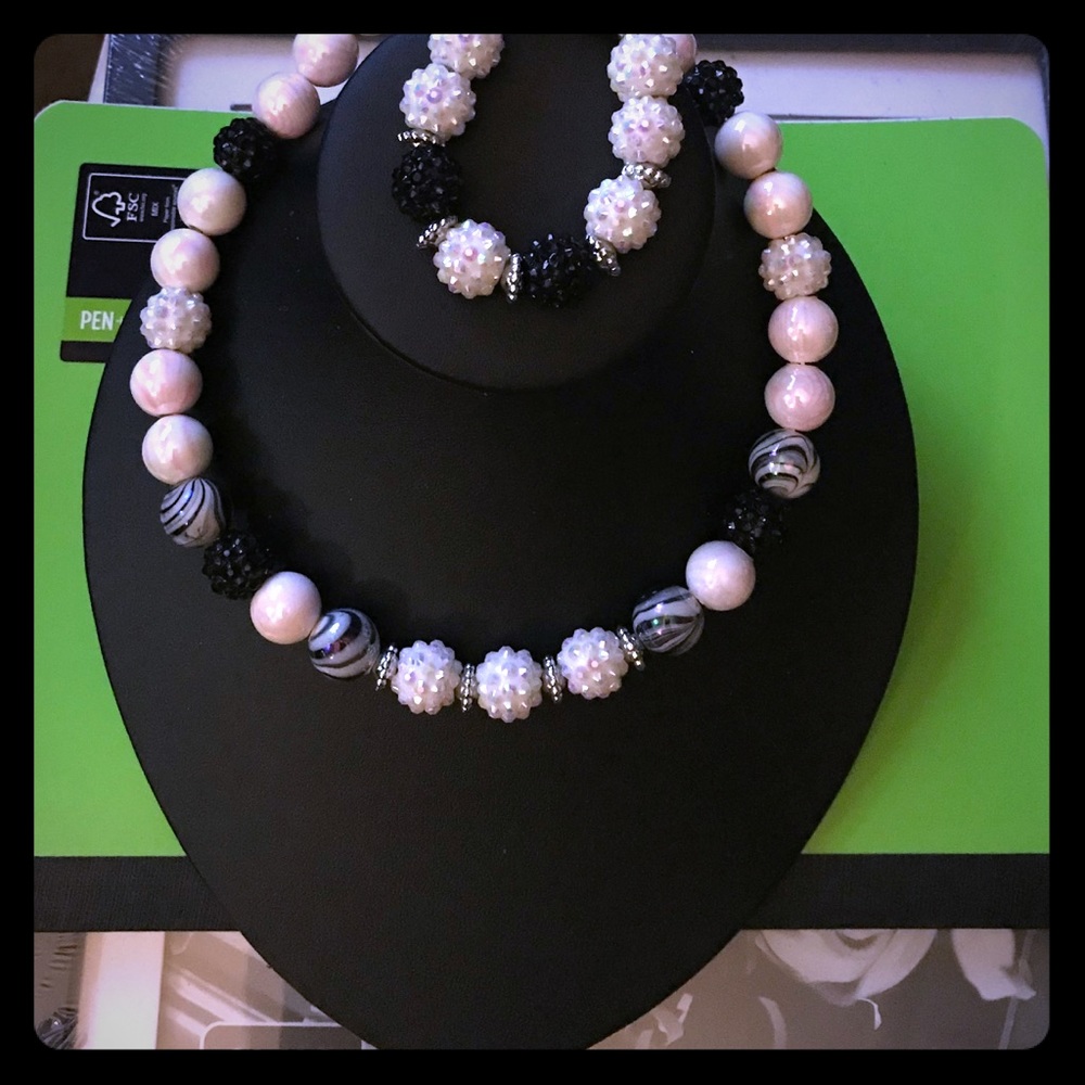 Handmade beaded necklace and bracelet